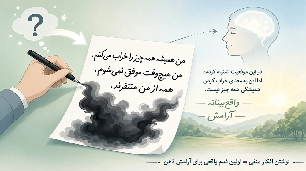 افکار منفی را روی کاغذ بیاور