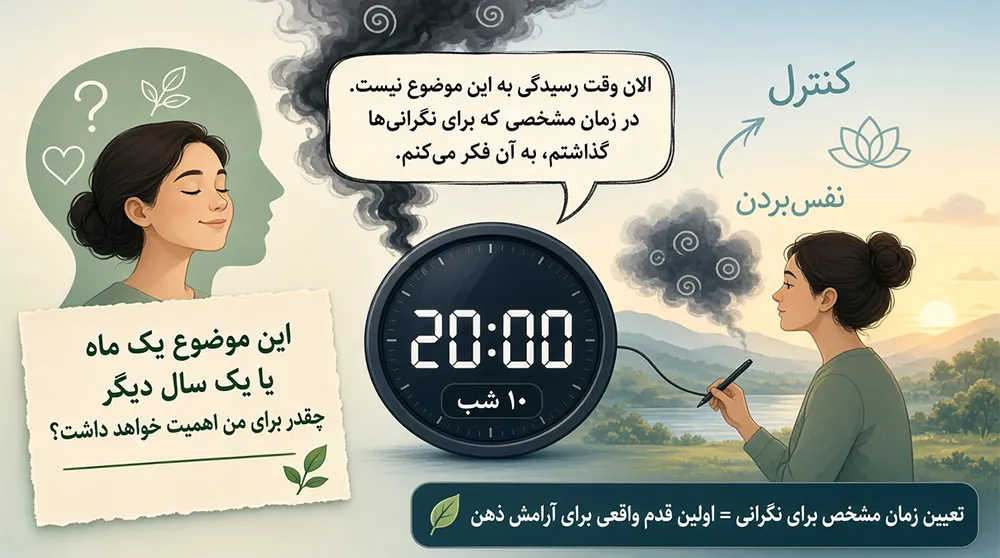 برای نگرانی‌هایت زمان مشخص تعیین کن