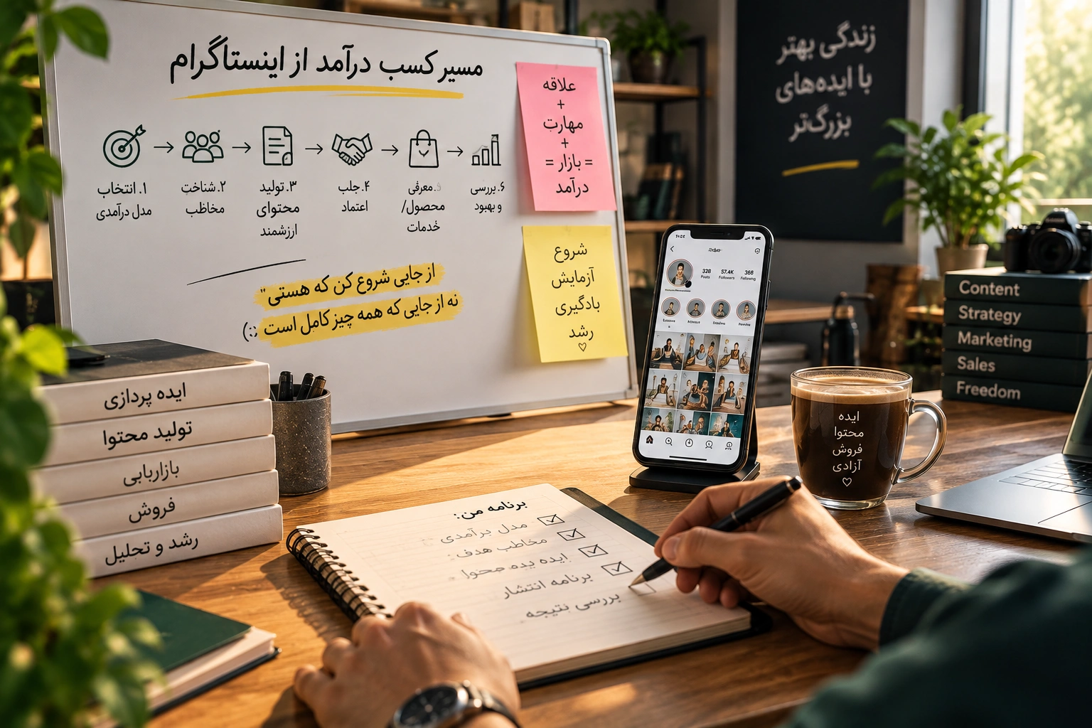 Cozy Instagram Strategy Workspace
