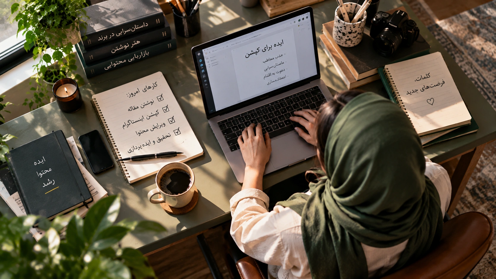 Sunlit Persian Creative Workspace
