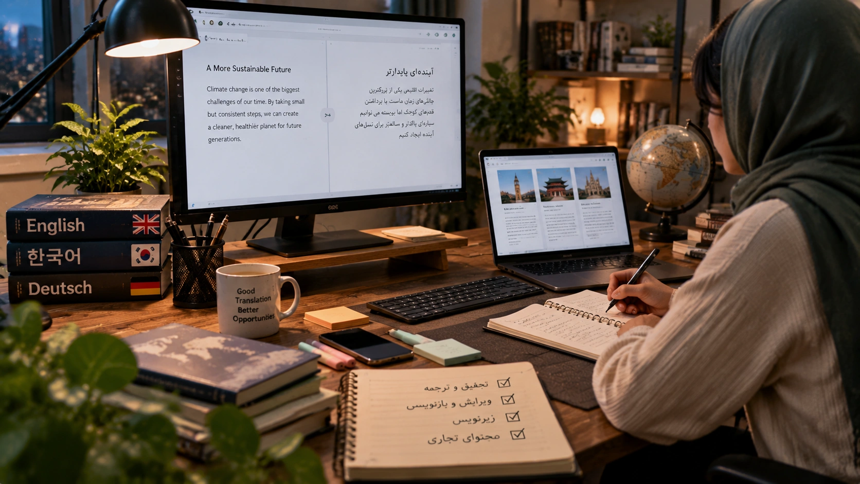 Cozy Bilingual Translation Workspace